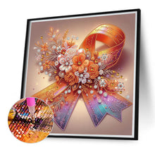 Load image into Gallery viewer, Diamond Painting - Partial Special Shaped - Orange flower ribbon (40*40CM)
