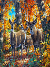 Load image into Gallery viewer, Diamond Painting - Full Round - Maple forest elk (40*30CM)