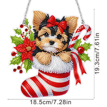 Load image into Gallery viewer, Acrylic Special Shaped Christmas Stocking Yorkshire Terrier Hanging Diamond Kits