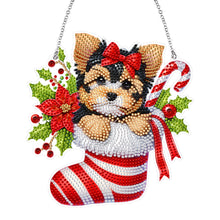 Load image into Gallery viewer, Acrylic Special Shaped Christmas Stocking Yorkshire Terrier Hanging Diamond Kits