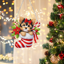 Load image into Gallery viewer, Acrylic Special Shaped Christmas Stocking Yorkshire Terrier Hanging Diamond Kits