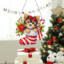Load image into Gallery viewer, Acrylic Special Shaped Christmas Stocking Yorkshire Terrier Hanging Diamond Kits