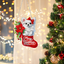 Load image into Gallery viewer, Acrylic Special Shaped Christmas Stocking Chihuahua Hanging Diamond Kits Decor