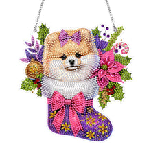 Load image into Gallery viewer, Acrylic Special Shaped Christmas Stocking Pomeranian Hanging Diamond Kits Decor