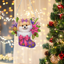 Load image into Gallery viewer, Acrylic Special Shaped Christmas Stocking Pomeranian Hanging Diamond Kits Decor