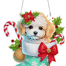 Load image into Gallery viewer, Acrylic Special Shaped Christmas Stocking Bichon Frise Hanging Diamond Kit Decor