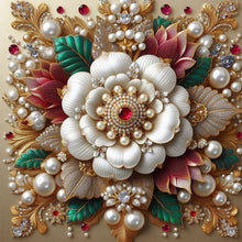 Load image into Gallery viewer, AB Diamond Painting - Full Round - white pearl flower (40*40CM)