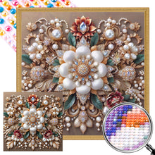 Load image into Gallery viewer, AB Diamond Painting - Full Round - white pearl flower (40*40CM)