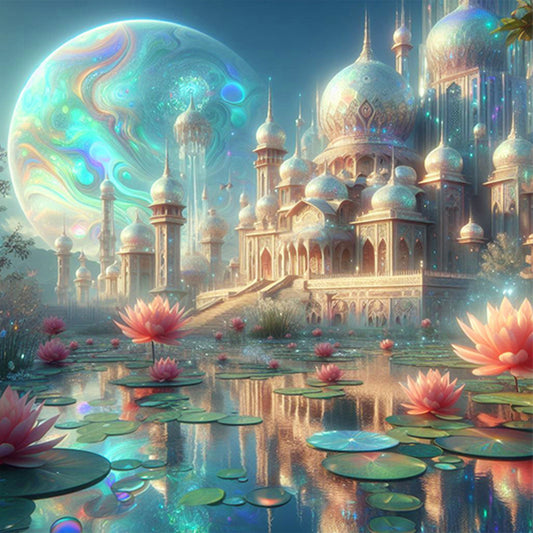 AB Diamond Painting - Full Round - Planet Lotus Castle (40*40CM)