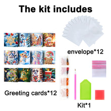 Load image into Gallery viewer, 12Pcs Christmas Special Shape Bird Diamond Drawing Card for Holiday Party Favors