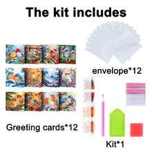 Load image into Gallery viewer, 12Pcs Christmas Special Shape Bird Diamond Drawing Card for Holiday Party Favors