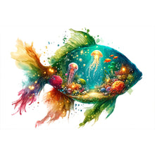 Load image into Gallery viewer, AB Diamond Painting - Full Round - Green fish under the sea (40*60CM)