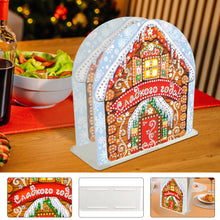 Load image into Gallery viewer, Acrylic Christmas Cookie House Diamond Painting Napkin Rack Decor for Art Crafts