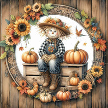 Load image into Gallery viewer, Diamond Painting - Full Round - Pumpkin, sunflower, scarecrow (40*40CM)