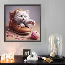 Load image into Gallery viewer, Diamond Painting - Full Round - Cat in the shoe (40*40CM)
