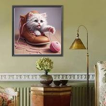 Load image into Gallery viewer, Diamond Painting - Full Round - Cat in the shoe (40*40CM)