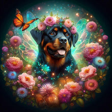 Load image into Gallery viewer, Diamond Painting - Full Round - Butterfly, flower, puppy (40*40CM)