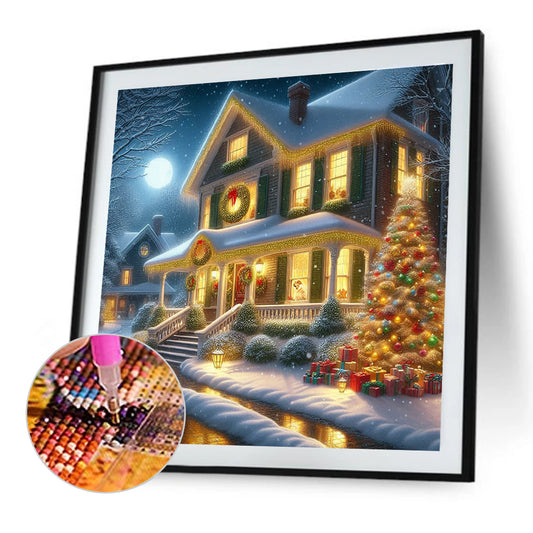 Diamond Painting - Full Round - Winter house (40*40CM)