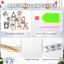 Load image into Gallery viewer, 10Pcs Christmas Diamond Painting Photo Frame Hanging Pendant Bedroom Table Decor