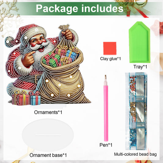 Santa Claus Diamond Painting Desktop Ornaments Kit Christmas Table Decor (C)