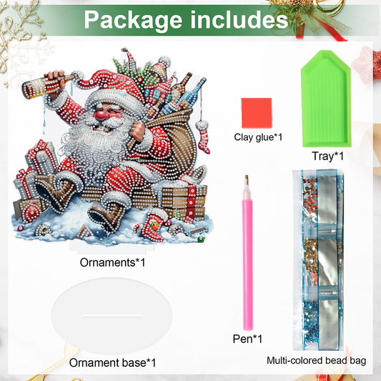 Santa Claus Diamond Painting Desktop Ornaments Kit Christmas Table Decor (D)