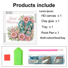 Load image into Gallery viewer, Diamond Painting - Partial Special Shaped - flower flip flops (30*30CM)