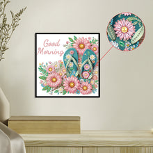 Load image into Gallery viewer, Diamond Painting - Partial Special Shaped - flower flip flops (30*30CM)