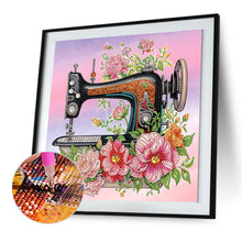 Load image into Gallery viewer, Diamond Painting - Partial Special Shaped - flower sewing machine (30*30CM)