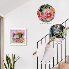 Load image into Gallery viewer, Diamond Painting - Partial Special Shaped - flower sewing machine (30*30CM)