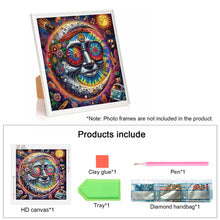 Load image into Gallery viewer, Diamond Painting - Partial Special Shaped - Funny sun and moon (30*30CM)