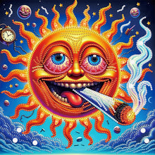 Load image into Gallery viewer, Diamond Painting - Partial Special Shaped - Funny sun and moon (30*30CM)