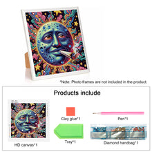 Load image into Gallery viewer, Diamond Painting - Partial Special Shaped - Funny sun and moon (30*30CM)