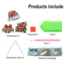 Load image into Gallery viewer, 3Pcs Acrylic Winter Christmas 5D DIY Diamond Painting Dot Pendant for Wall Decor