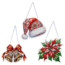 Load image into Gallery viewer, 3Pcs Acrylic Winter Christmas 5D DIY Diamond Painting Dot Pendant for Wall Decor