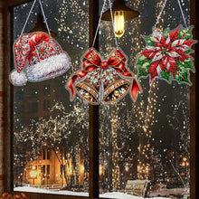 Load image into Gallery viewer, 3Pcs Acrylic Winter Christmas 5D DIY Diamond Painting Dot Pendant for Wall Decor