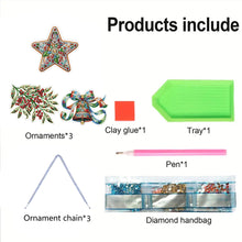 Load image into Gallery viewer, 3Pcs Acrylic Winter Christmas 5D DIY Diamond Painting Dot Pendant for Wall Decor