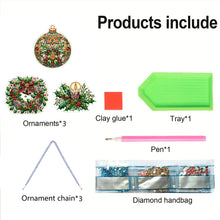 Load image into Gallery viewer, 3Pcs Acrylic Winter Christmas 5D DIY Diamond Painting Dot Pendant for Wall Decor