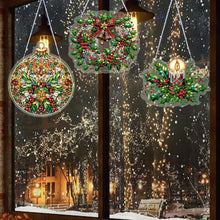 Load image into Gallery viewer, 3Pcs Acrylic Winter Christmas 5D DIY Diamond Painting Dot Pendant for Wall Decor