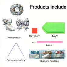 Load image into Gallery viewer, 3Pcs Acrylic Winter Christmas 5D DIY Diamond Painting Dot Pendant for Wall Decor