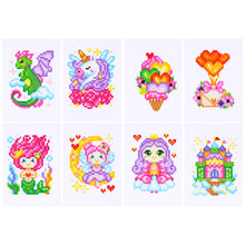Load image into Gallery viewer, Mini Diamond Painting Set - Full Round - Colorful cartoons (12*17CM)