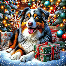 Load image into Gallery viewer, AB Diamond Painting - Full Square - Christmas Border Collie (40*40CM)