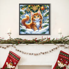 Load image into Gallery viewer, AB Diamond Painting - Full Square - Christmas Orange Cat (40*40CM)