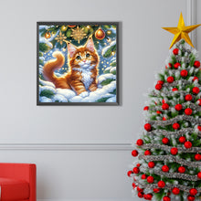 Load image into Gallery viewer, AB Diamond Painting - Full Square - Christmas Orange Cat (40*40CM)
