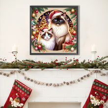 Load image into Gallery viewer, AB Diamond Painting - Full Square - Christmas Ragdoll Cat (40*40CM)