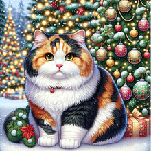 Load image into Gallery viewer, AB Diamond Painting - Full Square - Christmas Calico Cat (40*40CM)