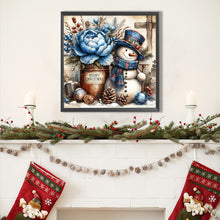 Load image into Gallery viewer, AB Diamond Painting - Full Square - Blue Peony Christmas Snowman (40*40CM)