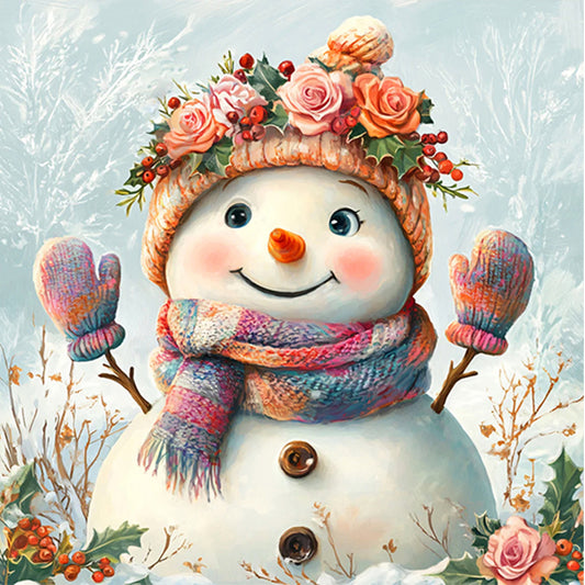 AB Diamond Painting - Full Square - Colorful Scarf Snowman (40*40CM)