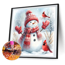 Load image into Gallery viewer, AB Diamond Painting - Full Square - Red Scarf Cardinal Snowman (40*40CM)
