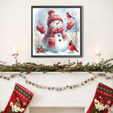 Load image into Gallery viewer, AB Diamond Painting - Full Square - Red Scarf Cardinal Snowman (40*40CM)