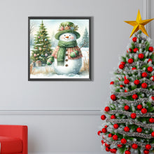 Load image into Gallery viewer, AB Diamond Painting - Full Square - Green Scarf Christmas Tree Snowman (40*40CM)
